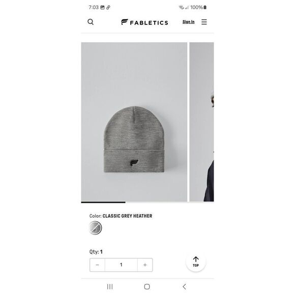 New Unisex Fabletics Alpine Beanie Heather Grey Hat Cap NWT - Picture 2 of 6